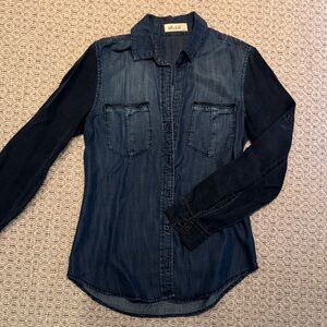 Bella Dahl Indigo Tencel Button-Up Blouse